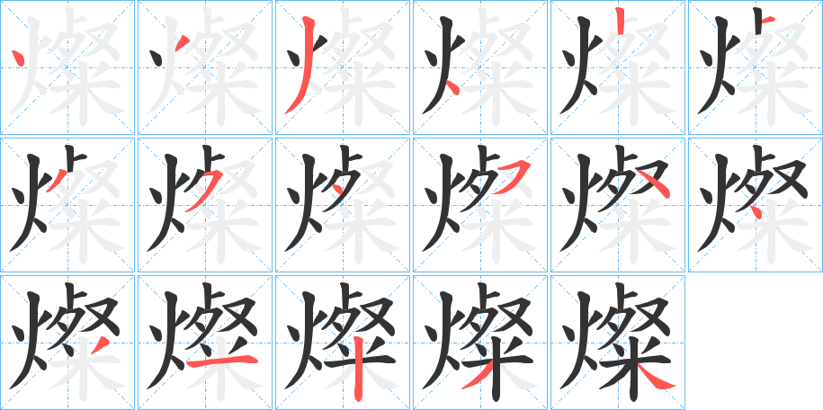 燦的笔顺分步演示