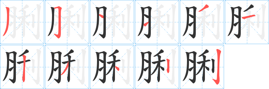 脷的笔顺分步演示