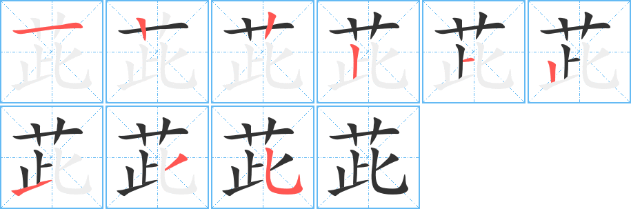 茈的笔顺分步演示