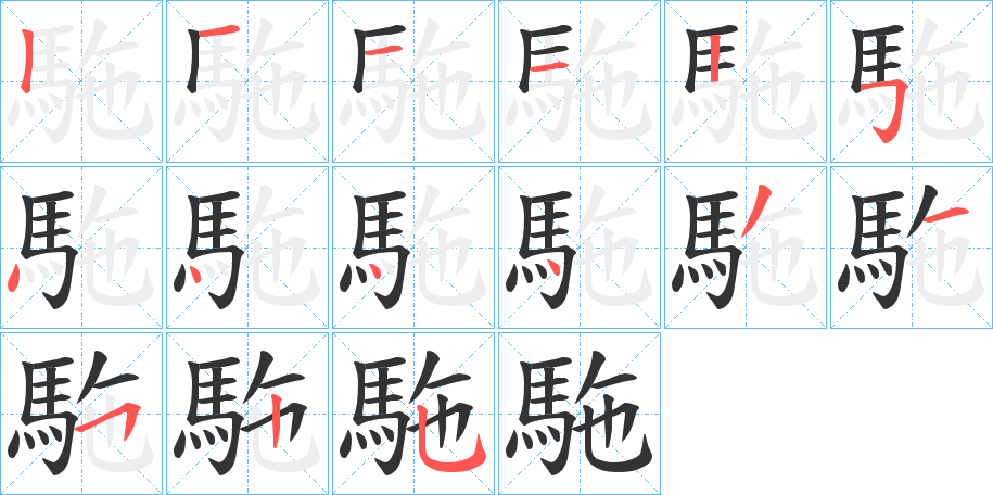 駞的笔顺分步演示