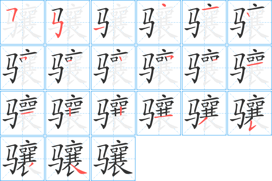 骧的笔顺分步演示