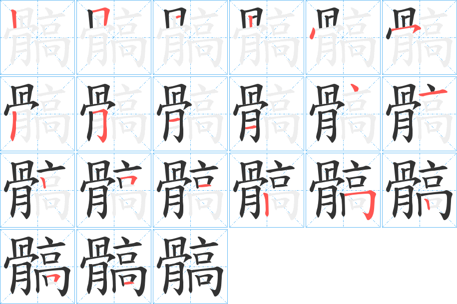 髇的笔顺分步演示