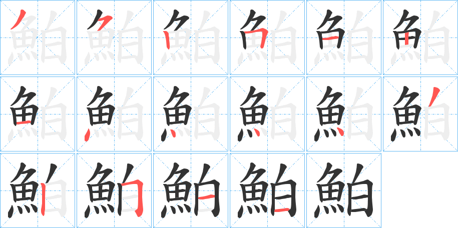 鮊的笔顺分步演示