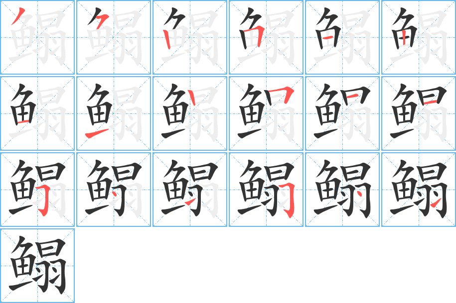 鳎的笔顺分步演示